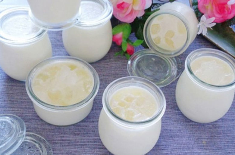 Cách làm sữa chua nha đam: thành phẩm