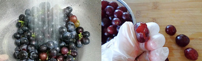 Cách làm sinh tố nho đen sơ chế nguyên liệu