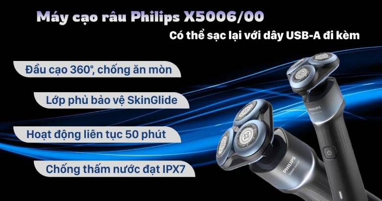 Máy cạo râu khô và ướt Philips X5006/00