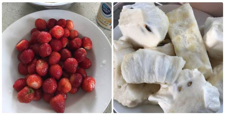 Công thức làm sinh tố mãng cầu dâu sơ chế các nguyên liệu khi mua về