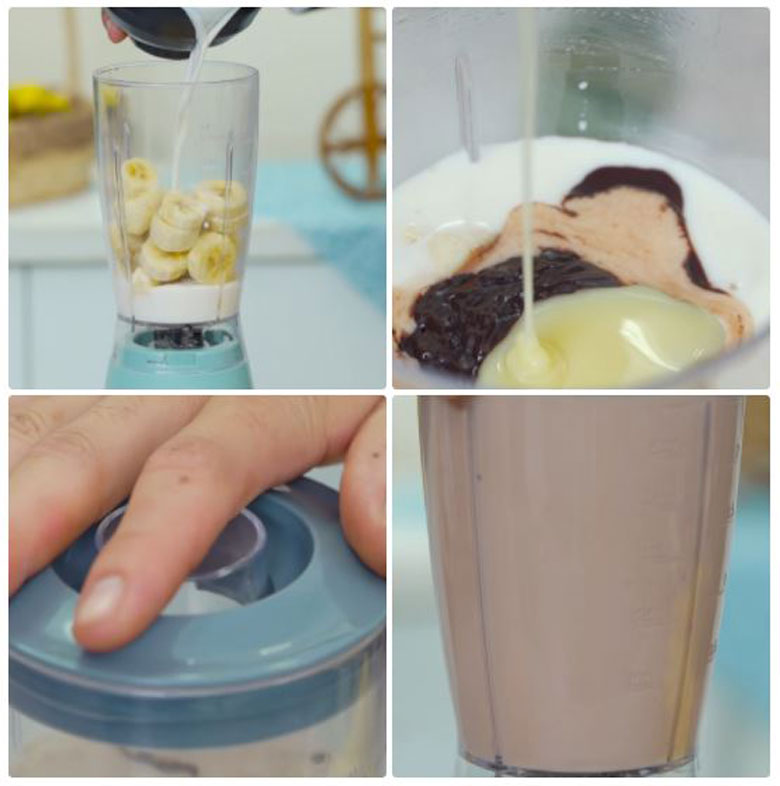 Cách làm sinh tố chuối ngon socola thực hiện xay sinh tố