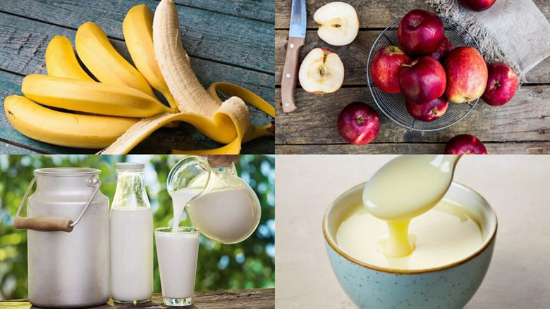 Cách xay sinh tố chuối chuối táo với những nguyên liệu sau
