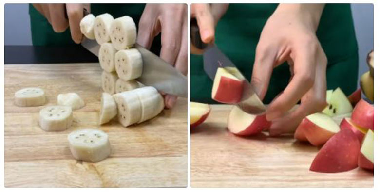 Cách xay sinh tố chuối chuối táo với những nguyên liệu cần sơ chế