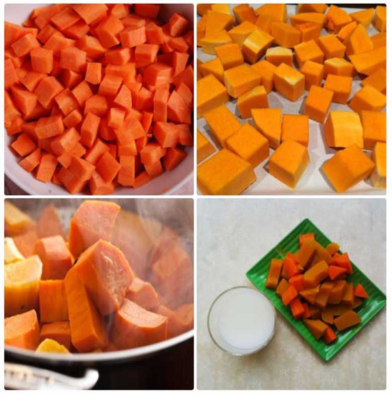 Sinh tố cà rốt bí đỏ cần sơ chế thật kỹ lưỡng