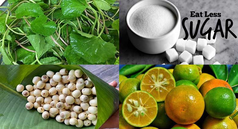 Cách làm nước rau má bằng máy xay sinh tố với hạt sen gồm các nguyên liệu