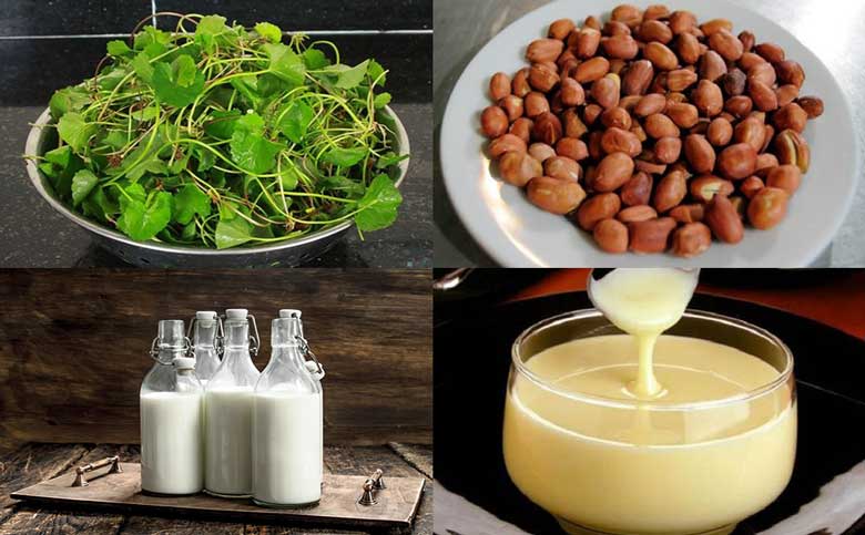 Sinh tố rau má ngon mix lạc rang