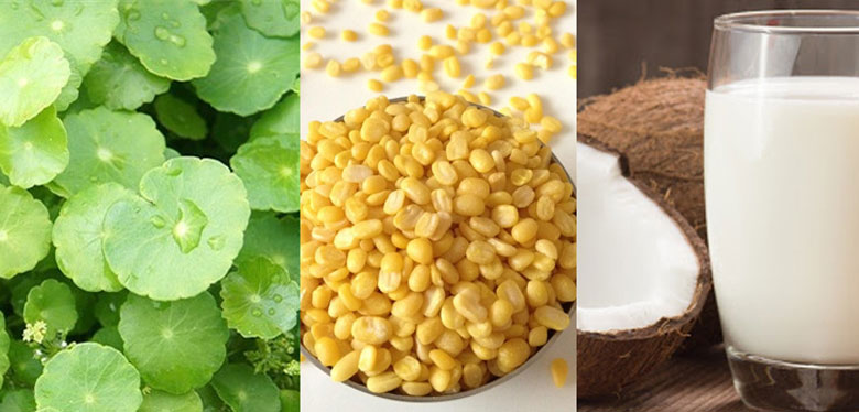 Cách làm sinh tố rau má đậu xanh sữa dừa cùng nguyên liệu như sau