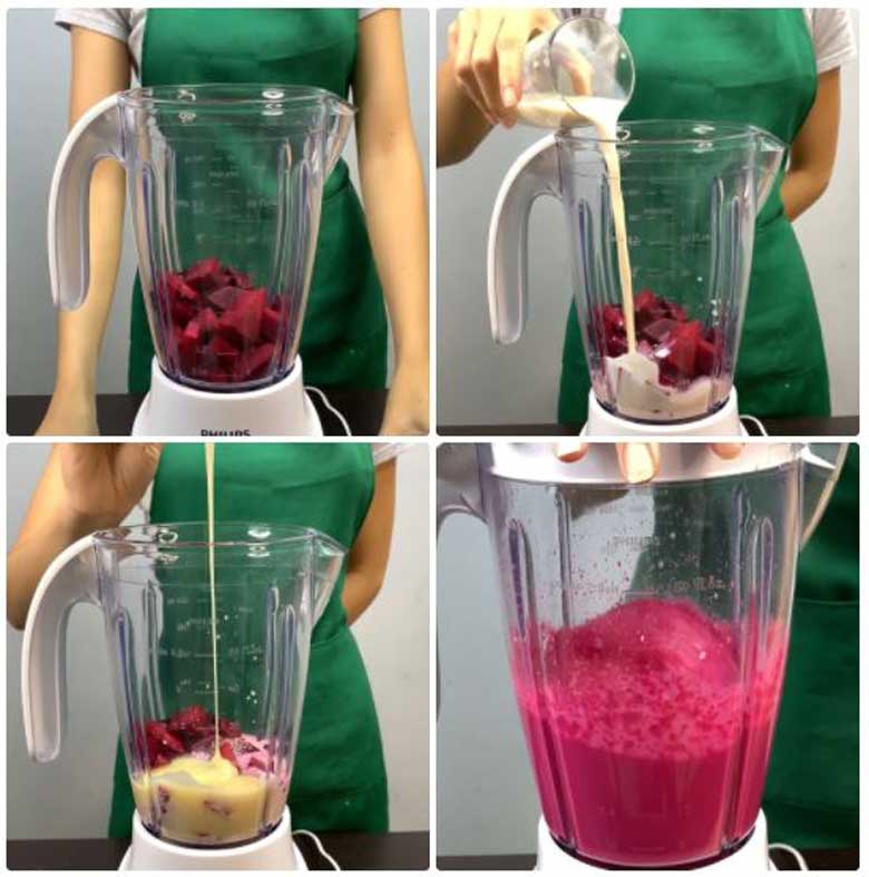 Cách làm sinh tố củ dền đỏ xay nhuyễn