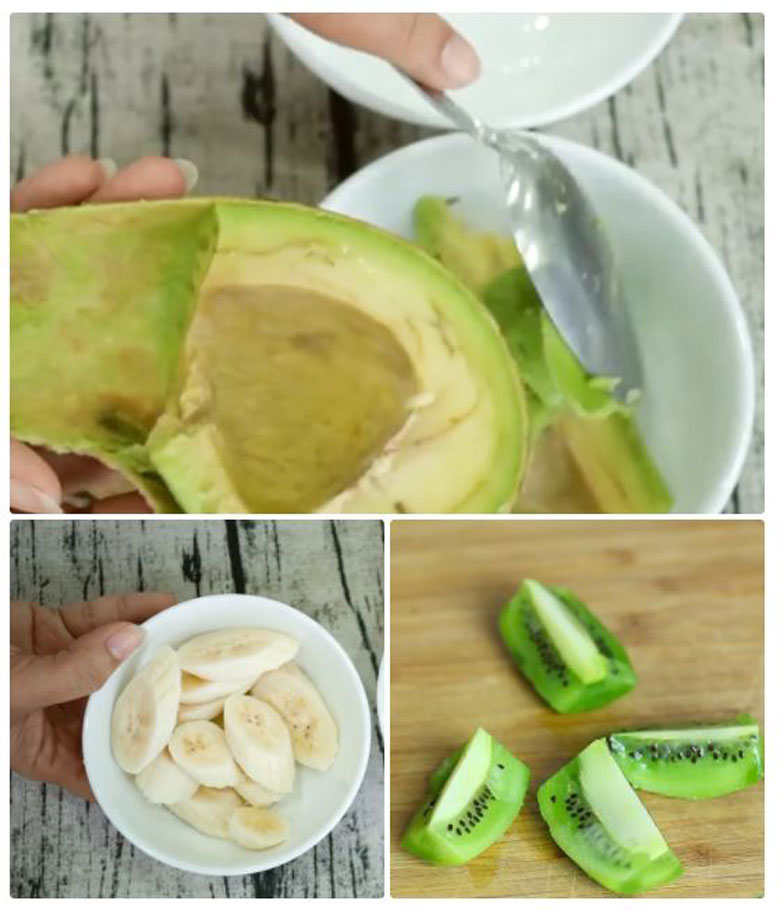 Cách làm sinh tố kiwi ngon cùng bơ chuối bắt đầu sơ chế