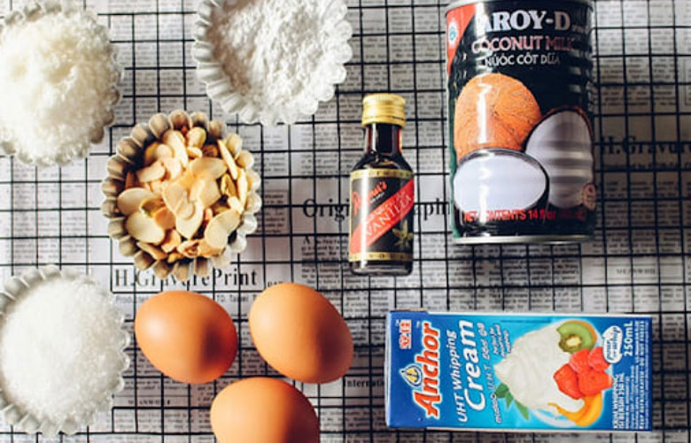 cách làm kem dừa bằng whipping cream: Nguyên liệu