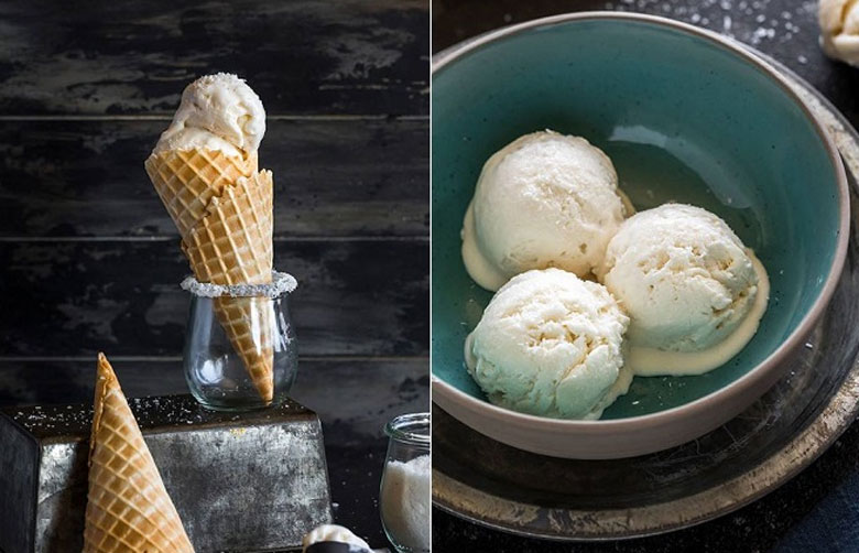 Cách làm kem dừa bằng whipping cream và sữa đặc: thành phẩm