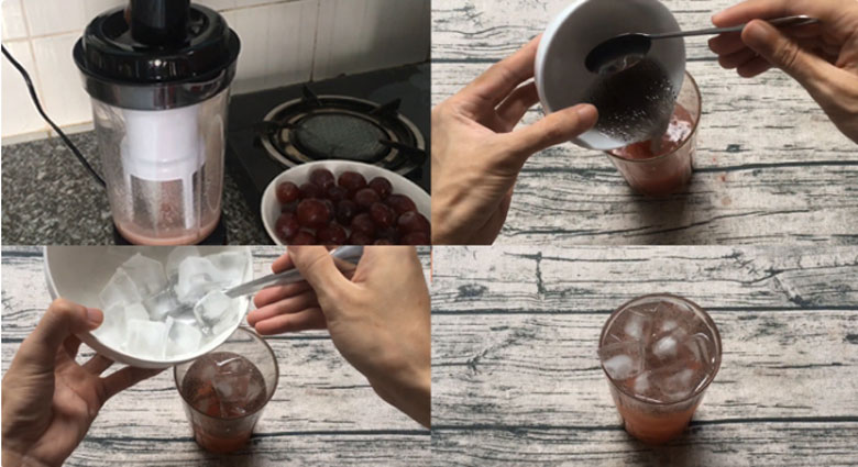 Cách làm nước ép nho hạt chia: Ép nước