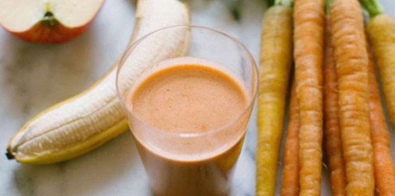 Cách làm nước ép chuối cà rốt: thành phẩm