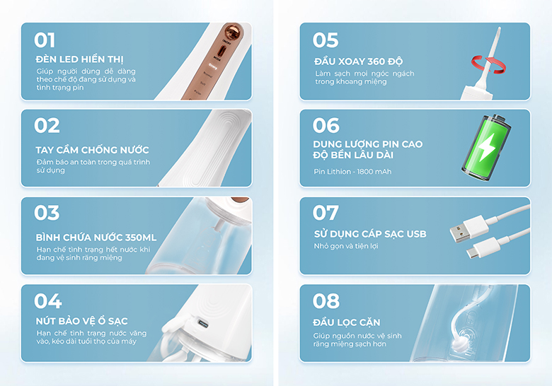 Máy tăm nước Magic Eco Pro-82 dung tích lớn