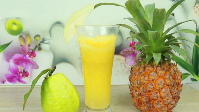 Cách làm nước ép ổi dứa