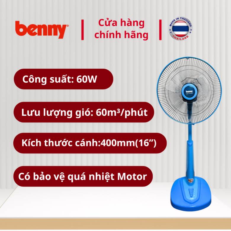 Quạt lửng Benny 16" BF-41SLO Xanh dương - Tiết kiệm điện năng