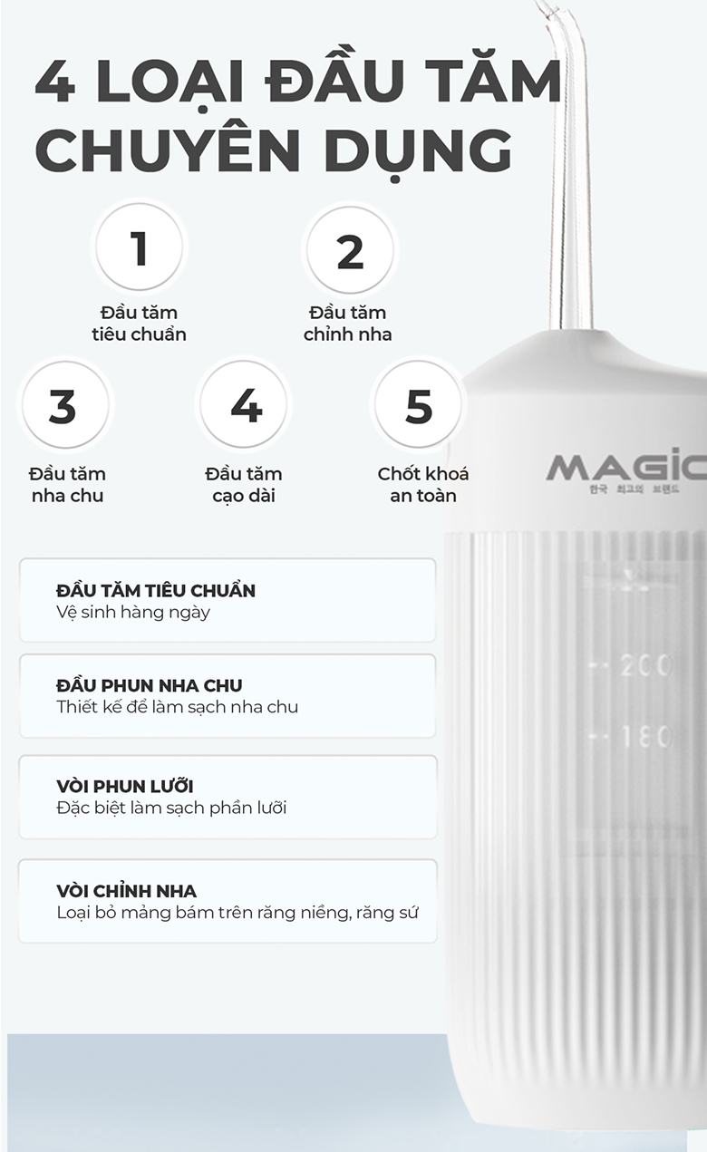 Tăm nước Magic B-02 4 đầu tăm