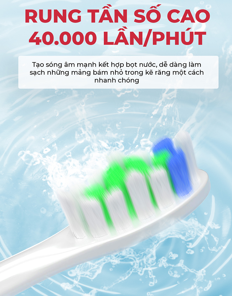 Bàn chải điện Magic B-26 tím 40000 lần/phút