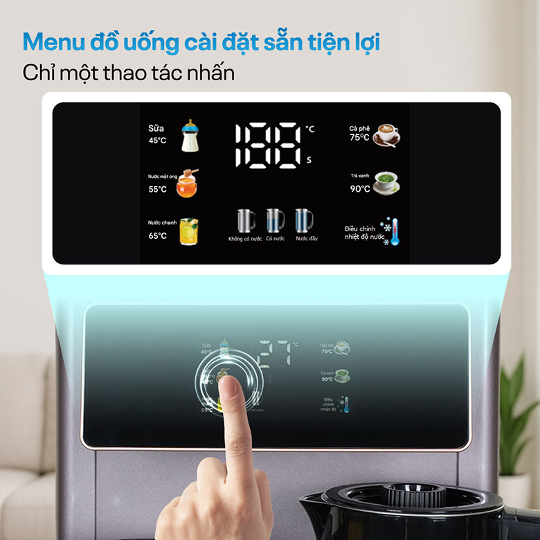 Cây nước nóng lạnh kết hợp bàn trà FujiE TB245 điều khiển cảm ứng