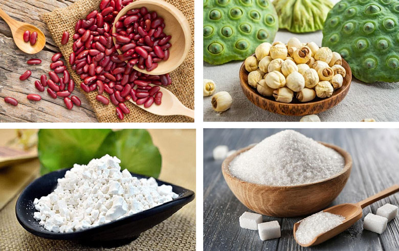 Cách nấu chè đậu đỏ hạt sen: Nguyên liệu