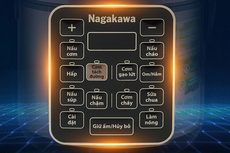 Bảng điều khiển-Nồi cơm điện tách đường Nagakawa 1.8 lít NAG0120