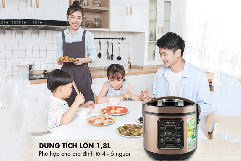 Dung tích -Nồi cơm điện tách đường Nagakawa 1.8 lít NAG0120