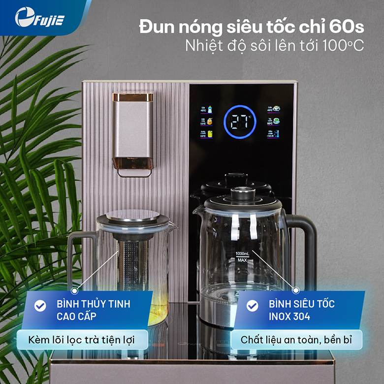 Cây nước nóng lạnh bàn trà FujiE TB238UV đun nước siêu tốc