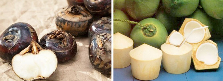 Cách nấu chè củ năng với trái dừa: Nguyên liệu