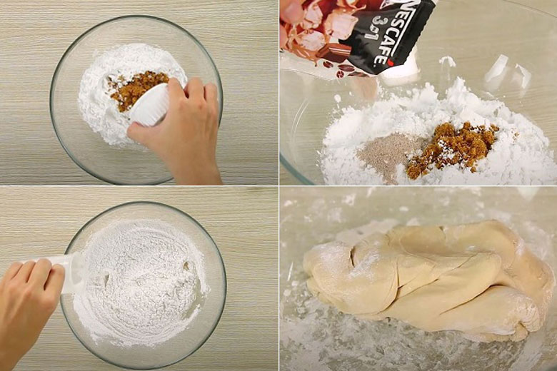 Cách làm trân châu cafe thực hiện nhào bột