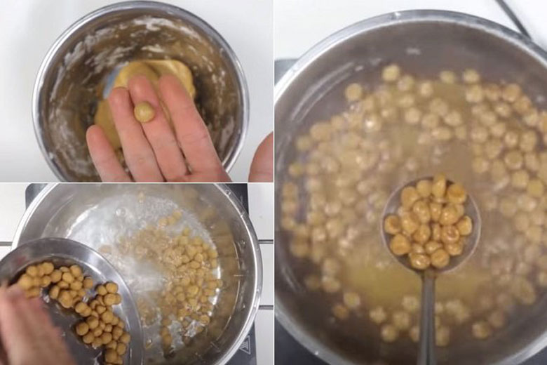 Cách làm trân châu cafe thực hiện nặn bột và mang đi nấu