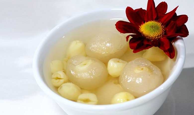 Cách nấu chè vải hạt sen: thành phẩm