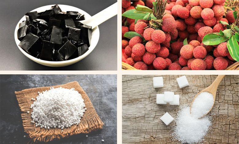 Cách nấu chè vải sương sáo: Nguyên liệu