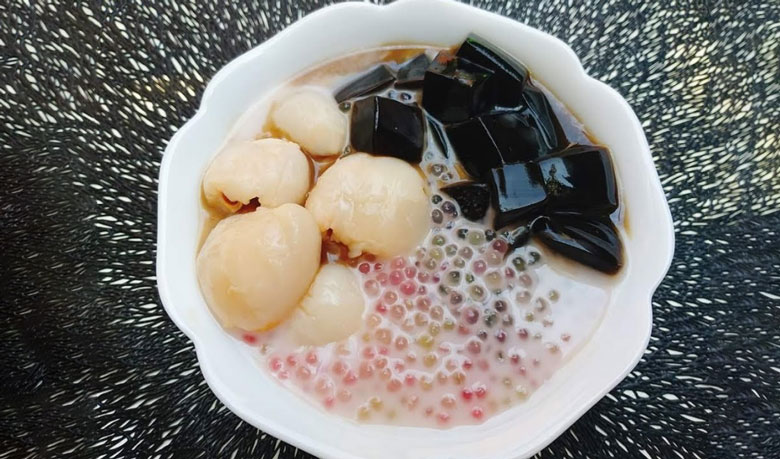 Cách nấu chè vải sương sáo: thành phẩm