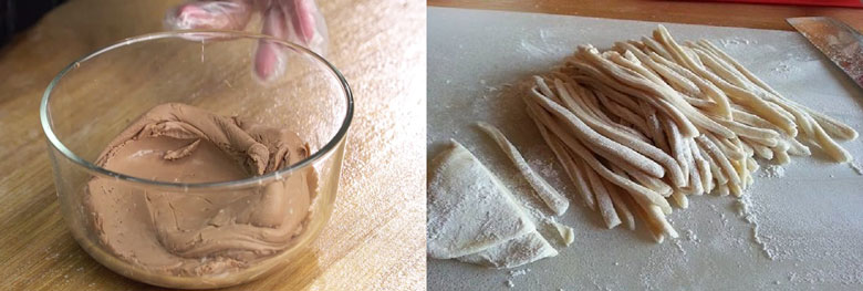 Cách làm trân châu sợi khi nhào bột tạo hình