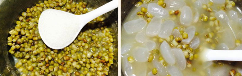 Cách nấu chè hạt đác đậu xanh: nấu chè