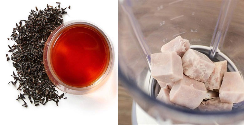 Cách làm trà sữa khoai môn tươi lọc trà và xay khoai môn