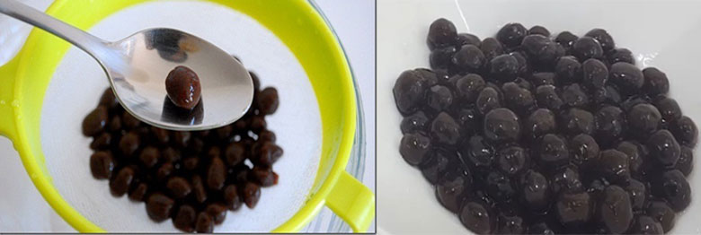 Cách làm thạch socola trà sữa bằng bột năng vớt hạt thạch trân châu socola