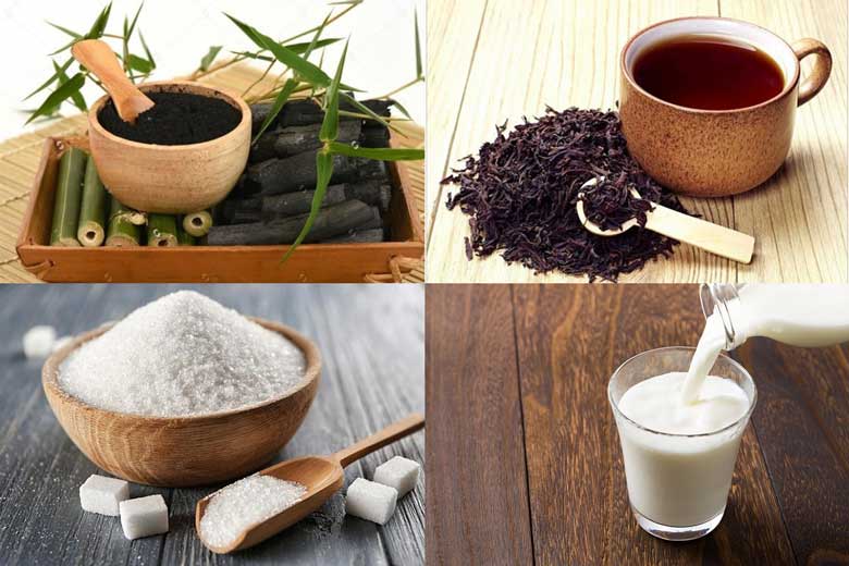 Cách làm trà sữa than tre gồm nguyên liệu cần có