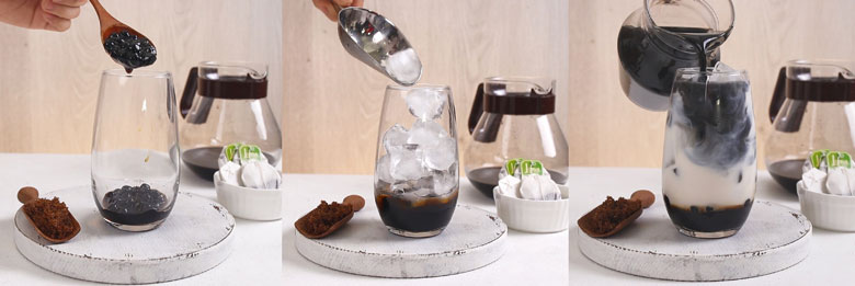 Trà sữa tinh than tre sau khi hoàn thành