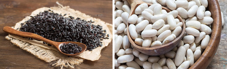 Cách nấu chè nếp cẩm đậu ván trắng: Nguyên liệu