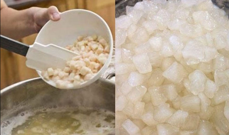 Cách nấu chè bưởi: Hoàn thành cùi bưởi