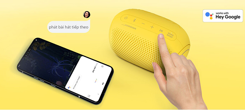 Loa Bluetooth LG Xboom Go PL2S Sour Lemon điều khiển giọng nói