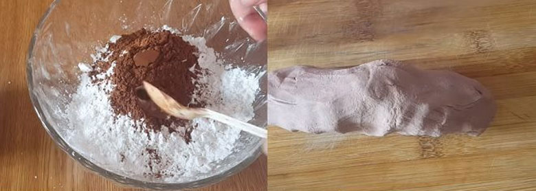 Nhào bột trân châu đường đen trong trà sữa matcha trân châu đường đen 