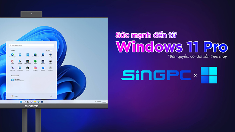 Máy tính All In One SingPC M24EI31282-W win 11 bản quyền