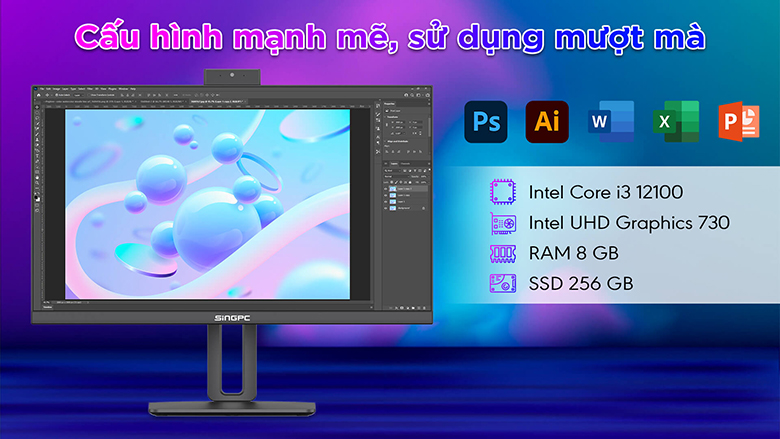 Máy tính All In One SingPC M22Vi31282-W cấu hình ổn định