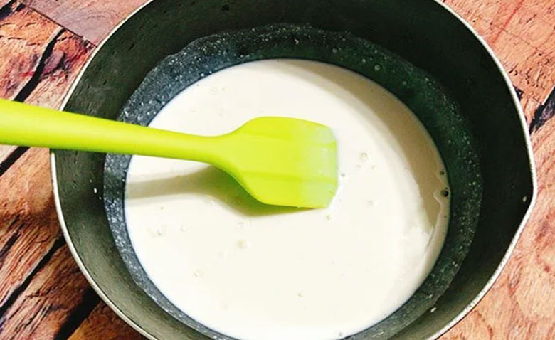 Cách làm chè khúc bạch: Làm thạch ken sữa