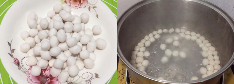 Cách làm trà sữa matcha trân châu đem đi nặn hạt và luộc trân châu trắng