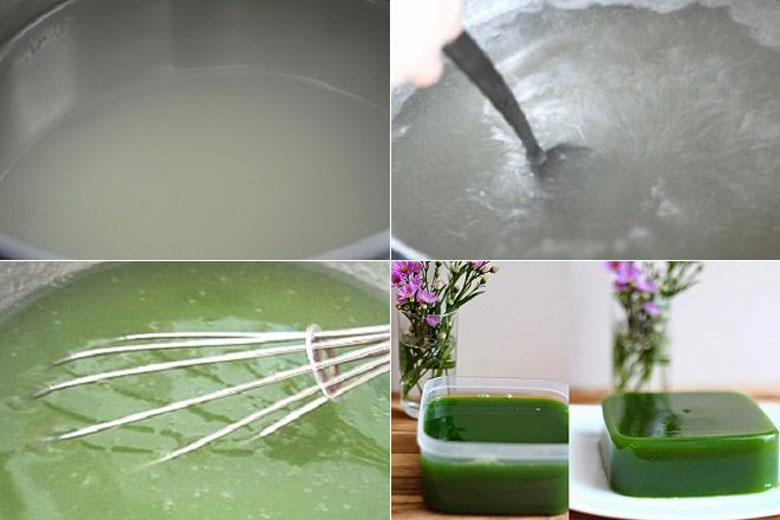 Cách làm trà sữa matcha thạch thực hiện nấu thạch matcha