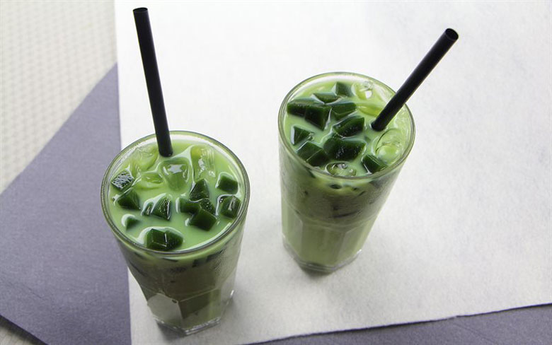 Ly trà sữa matcha thạch rất thơm ngon