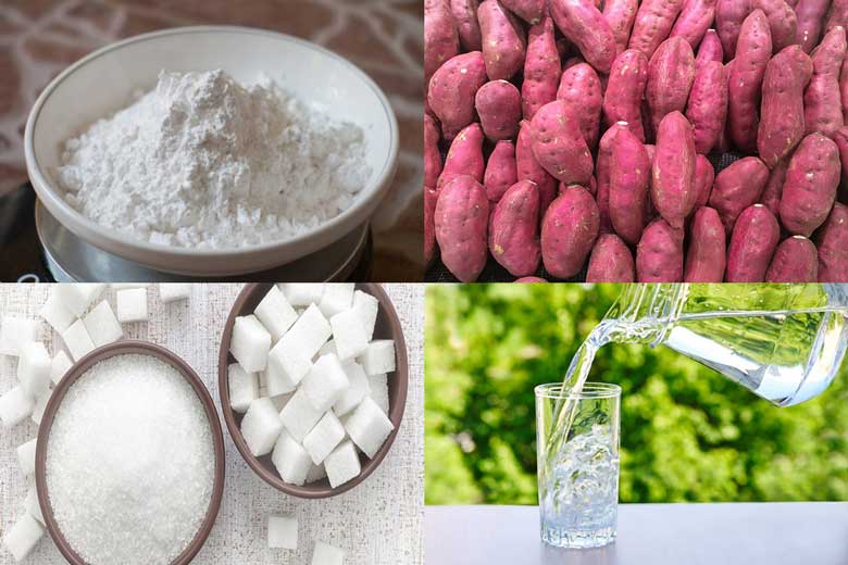 Cách làm thạch khoai lang trà sữa bằng bột năng cần nguyên liệu gì?